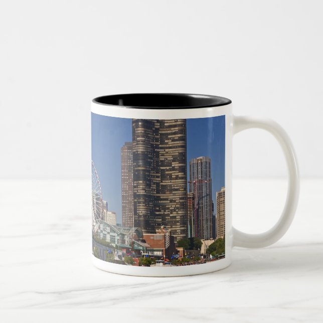 A view of Chicago's Navy Pier 2 Two-Tone Coffee Mug (Right)
