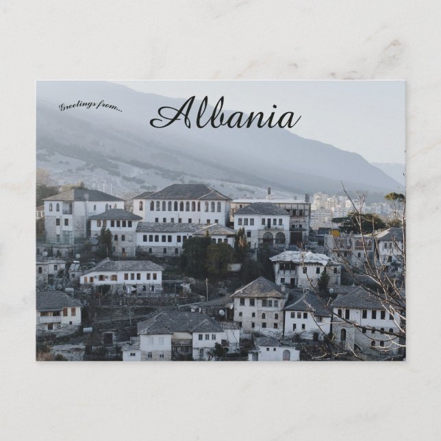 A View of Gjirokaster Albania Postcard (Front)