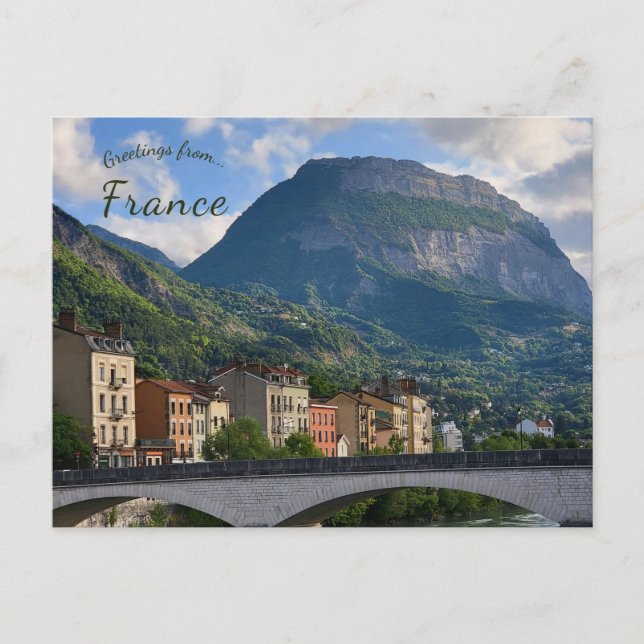 A View of Grenoble France Postcard (Front)