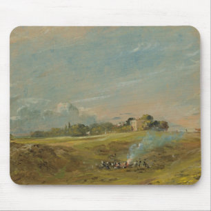 A View of Hampstead Heath, with figures round a bo Mouse Pad