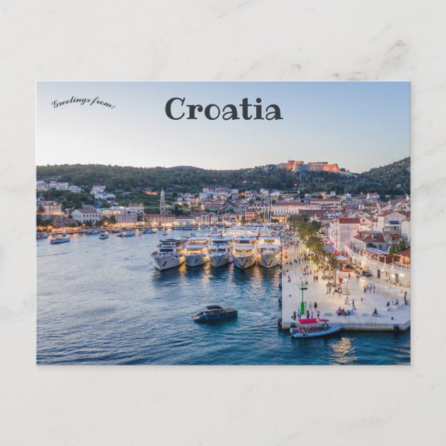 A View of Hvar Croatia Postcard (Front)