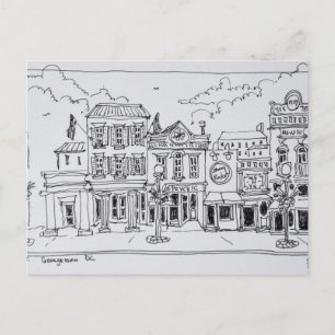 A view of M Street in Georgetown, Washington DC. Postcard