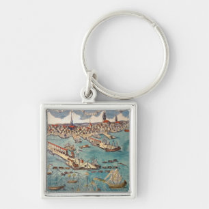 A View of Part of the Town of Boston Keychain