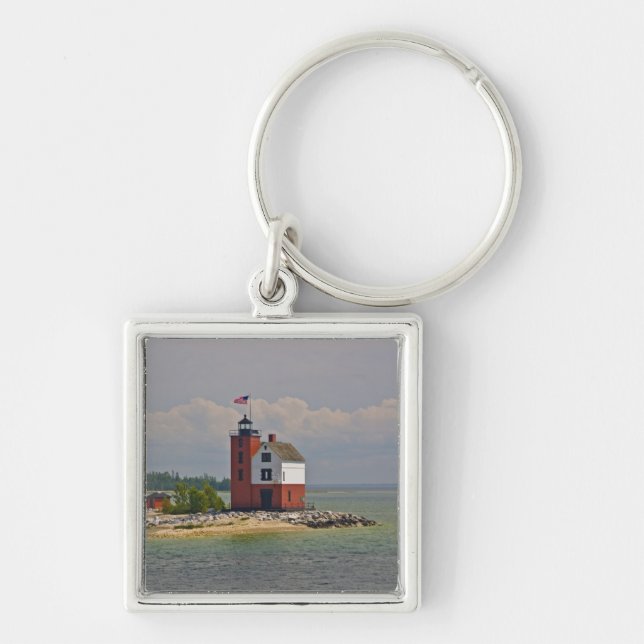 A view of Round Island Light Station. Keychain (Front)