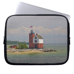 A view of Round Island Light Station. Laptop Sleeve