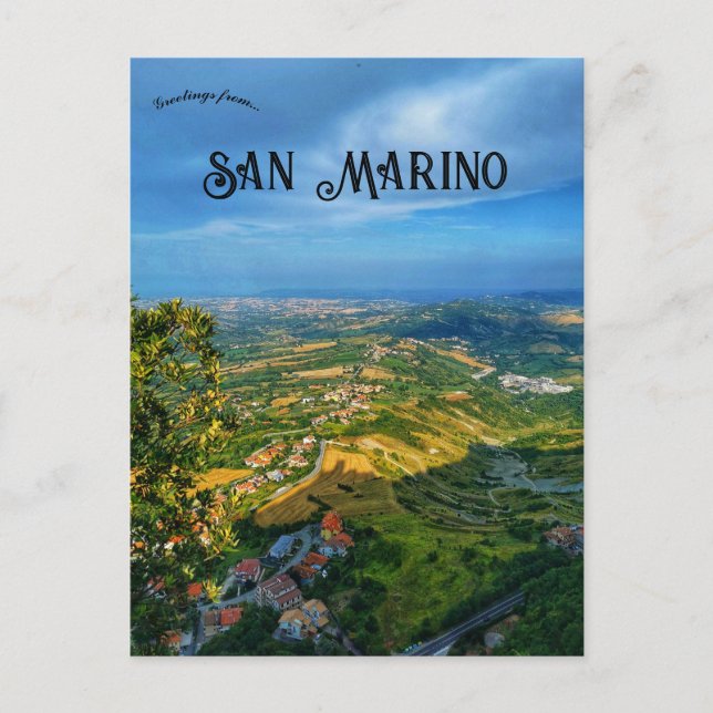 A View of San Marino Postcard (Front)