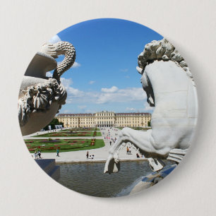 A view of Schonbrunn Palace in Vienna, Austria. 4 Inch Round Button