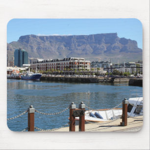 A View of Table Mountain across Cape Town Harbor Mouse Pad