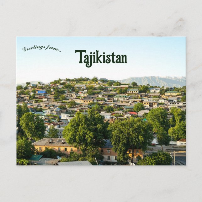 A View of Tajikistan Postcard (Front)