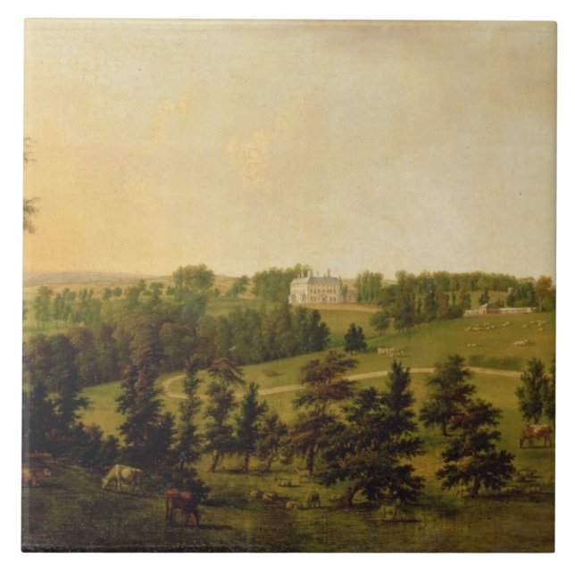 A View of Tapeley Park, Instow, North Devon Tile (Front)