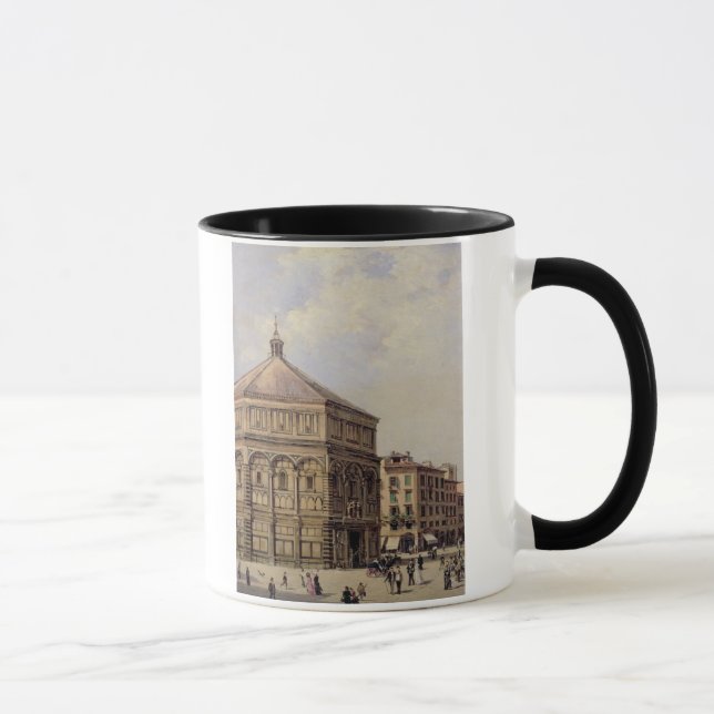 A View of the Baptistry in Florence (panel) Mug (Right)