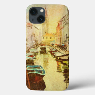 A View Of The Canal With Boats And Buildings iPhone 13 Case