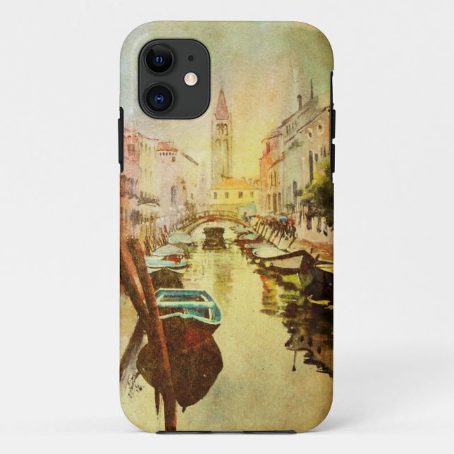 A View Of The Canal With Boats And Buildings Case-Mate iPhone Case (Back)