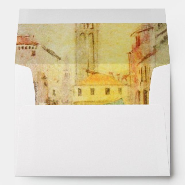 A View Of The Canal With Boats And Buildings Envelopes (Back (Bottom))