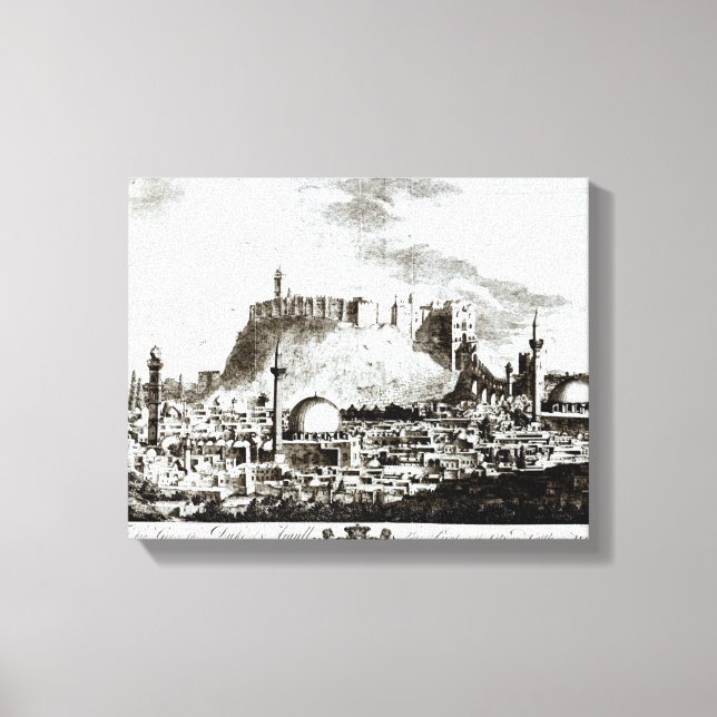 A view of the city and castle of Aleppo, Syria Canvas Print (Front)