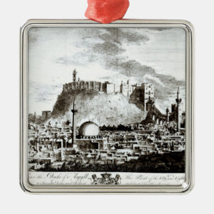 A view of the city and castle of Aleppo, Syria Metal Ornament