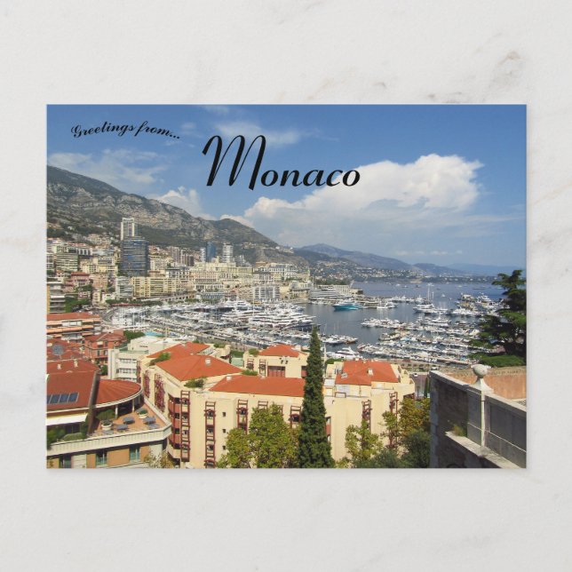 A View of the Harbour of Monaco Postcard (Front)