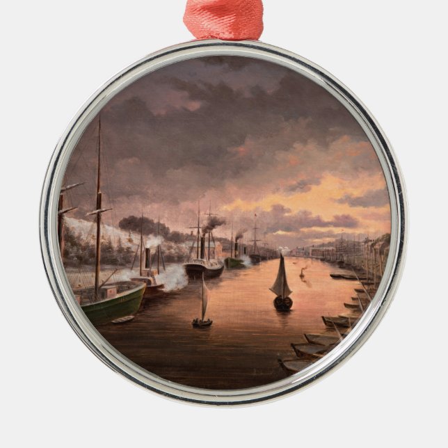 A View of the River Aura in Turku Metal Ornament (Front)