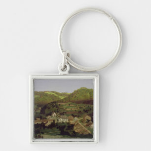 A View of the Village of Tenniken, 1846 Keychain