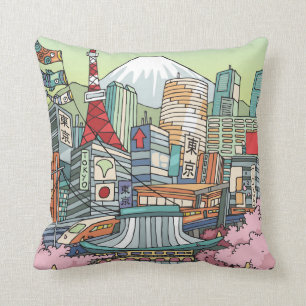 A View of Tokyo Throw Pillow