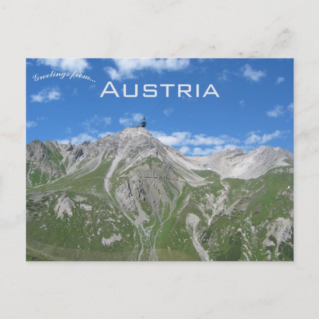A View of Valluga Austria Postcard (Front)