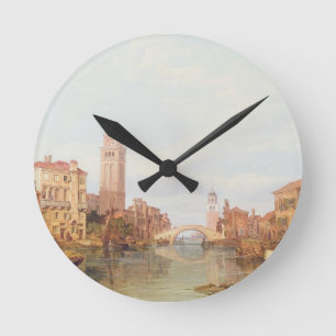 A View of Verona, 1848 (oil on canvas) Round Clock