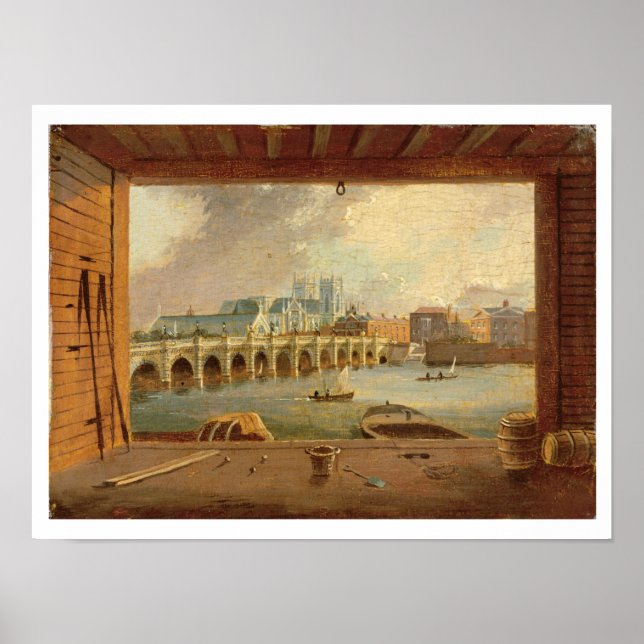 A View of Westminster Bridge (oil on panel) Poster (Front)