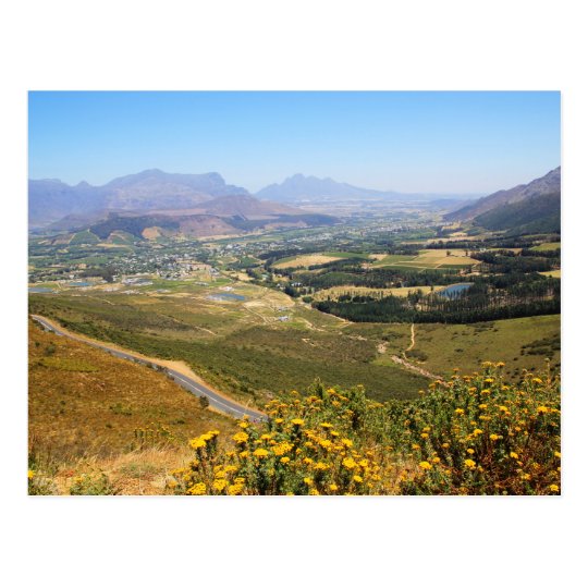 A view over the winelands of Franschhoek Postcard