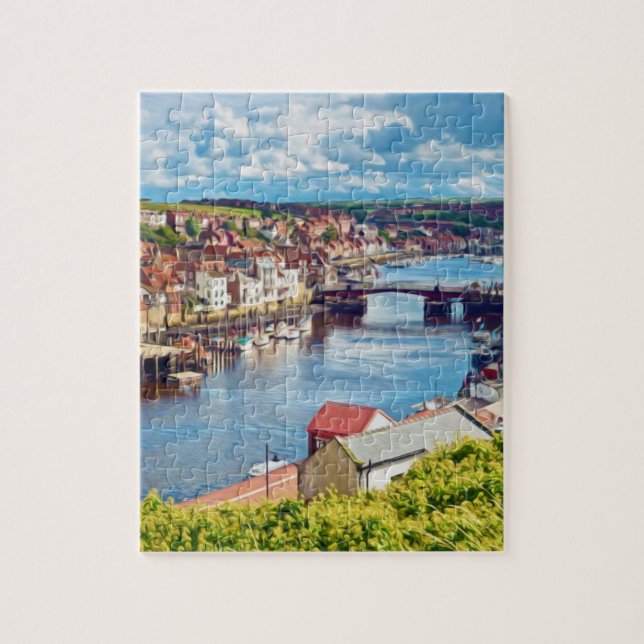 A view over Whitby town and harbour Jigsaw Puzzle (Vertical)