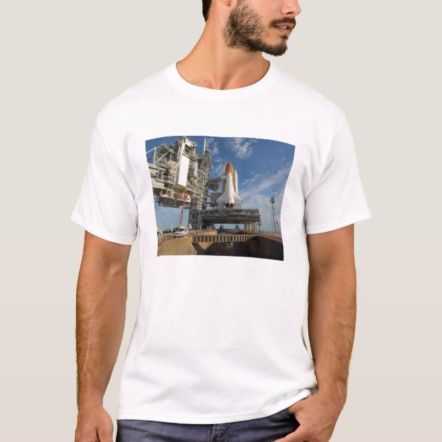 A view Space Shuttle Atlantis on Launch Pad 39A T-Shirt (Front)