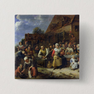 A Village Banquet 2 Inch Square Button