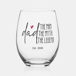 À Vin Sans Pied Cadeau légendaire papa en verre avec kit de boisso