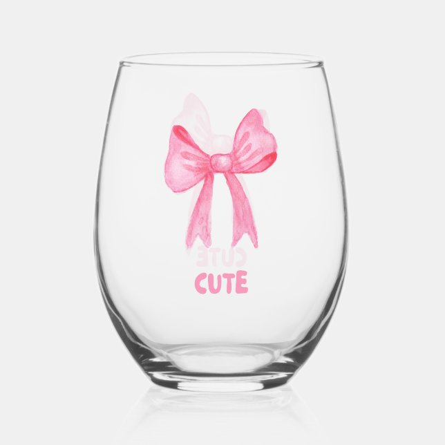 À Vin Sans Pied Ensemble "CUTE" Bow Bow Drinkware Set. Verre (Recto)