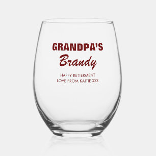 À Vin Sans Pied Nom personnalisé Verre Anniversaire Retraite Père