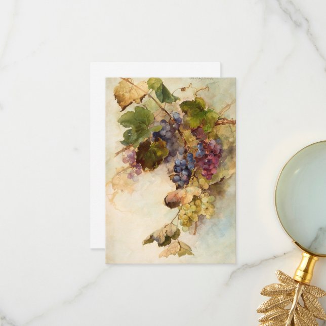 A Vine of Grapes by Franz Bischoff Thank You Card (Front/Back In Situ)