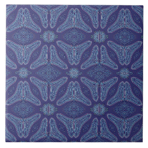 A vintage blue colour classic pattern ceramic til tile