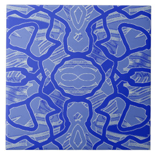 A vintage blue colour classic pattern tile