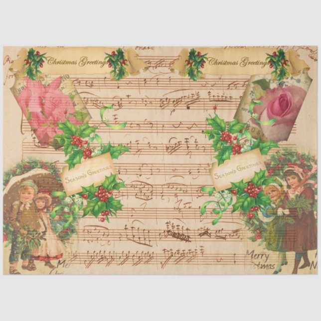 A Vintage Christmas Series Design 2 Tissue Paper (Front)