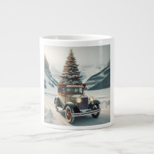 A vintage classic Christmas car tree Specialty Mug