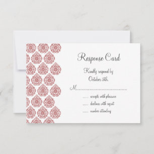 A Vintage Damask RSVP (red) Card
