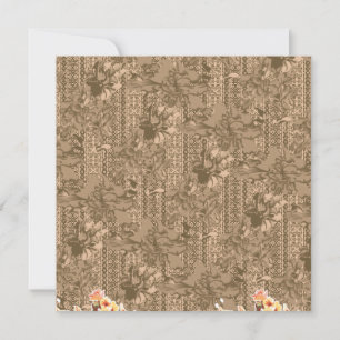 A vintage floral pattern with intricate brown desi invitation