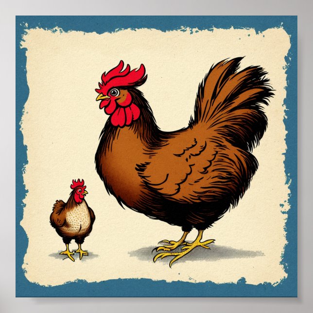 A Vintage Hen and Chick Poster (Front)