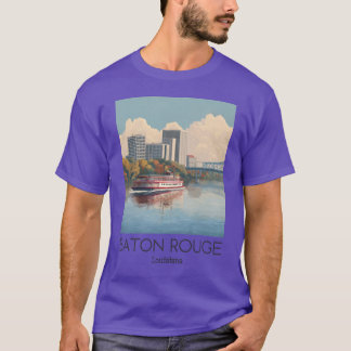 A Vintage Illustration of Baton Rouge Oversized T-Shirt