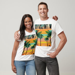 A vintage-inspired sunset with palm trees T-Shirts