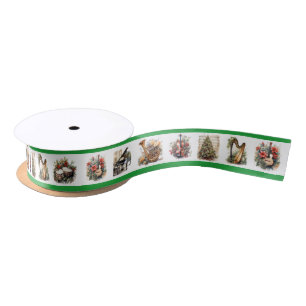 A Vintage Musical Christmas Ribbon Satin Ribbon