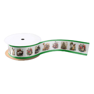 A Vintage Musical Christmas Ribbon Satin Ribbon