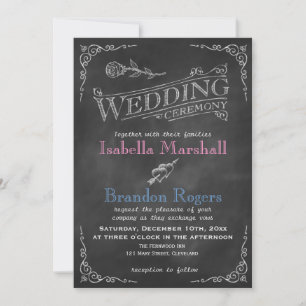 A Vintage Pink & Blue Wedding Invitation