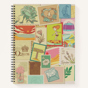 A Vintage Postcards Travelling Journal with Map