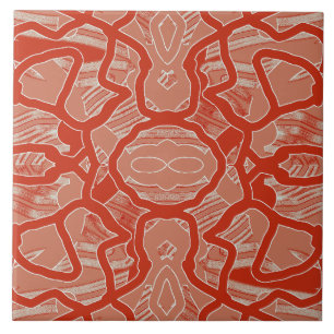 A vintage red colour classic pattern  tile