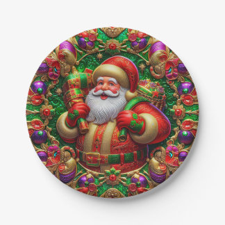 A VINTAGE SANTA ~ Cute ~ Paper Plate